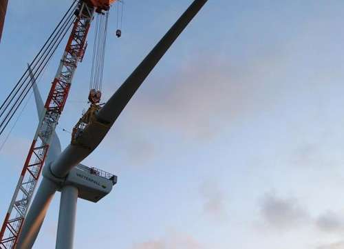 第一臺MHI維斯塔斯8.3MW機(jī)器安裝在Vattenfall項(xiàng)目